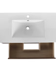 36" integrated ceramic sink top view for 36 inch wall mounted bathroom vanity | Ace Decor