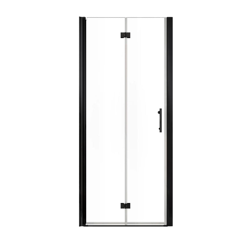 AeroFold Series 30" x 72" Matte Black Semi-Frameless Bi-Fold Shower Door