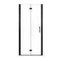 32 x 72 matte black 32 inch shower door with bi-fold glass design.
