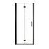 32 x 72 matte black 32 inch shower door with bi-fold glass design.