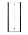 30" x 72" Matte Black Semi-Frameless Bi-Fold Shower Door