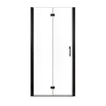 36 x 72 AeroFold Series shower door in matte black, bi-fold design front view.