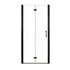 34 x 72 small glass shower door front view in matte black frame.