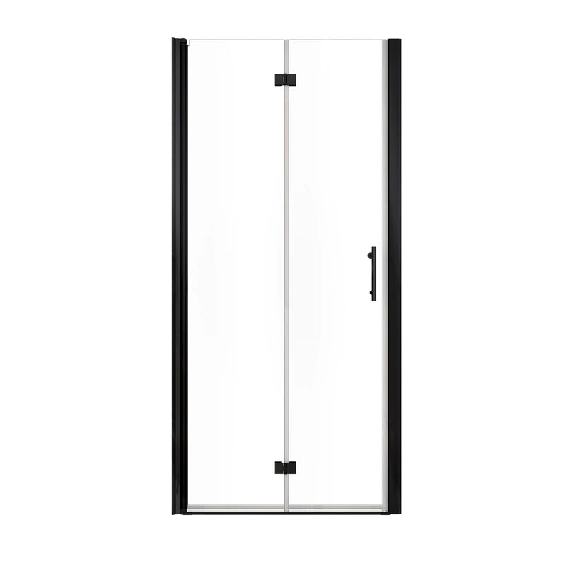 34" x 72" Matte Black Semi-Frameless Bi-Fold Shower Door