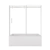 Chrome bathtub sliding glass doors frameless, sleek design with dimensions 60 x 58 inches | Ace Decor