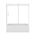 Chrome bathtub sliding glass doors frameless, sleek design with dimensions 60 x 58 inches | Ace Decor