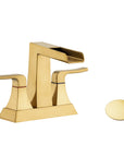 Aurora Series Widespread Bathroom Sink Faucet in Brushed Gold