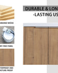 Monterey Series 24" Floating Bathroom Vanity in Imitative Oak with Integrated Sink and Double-Door Storage Cabinet