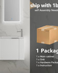 22 inch small white bathroom vanity shipped in one box with sink and hardware included | Ace Decor
