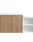 Monterey Series 36" Floating Bathroom Vanity in Imitative Oak with Side Cabinet and Integrated Sink