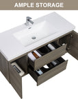 47/59" Modern Floating Bathroom Vanity with Resin Top Basin color: Ash Grey | sink: single