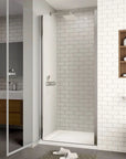 frameless pivot shower glass door color:chrome