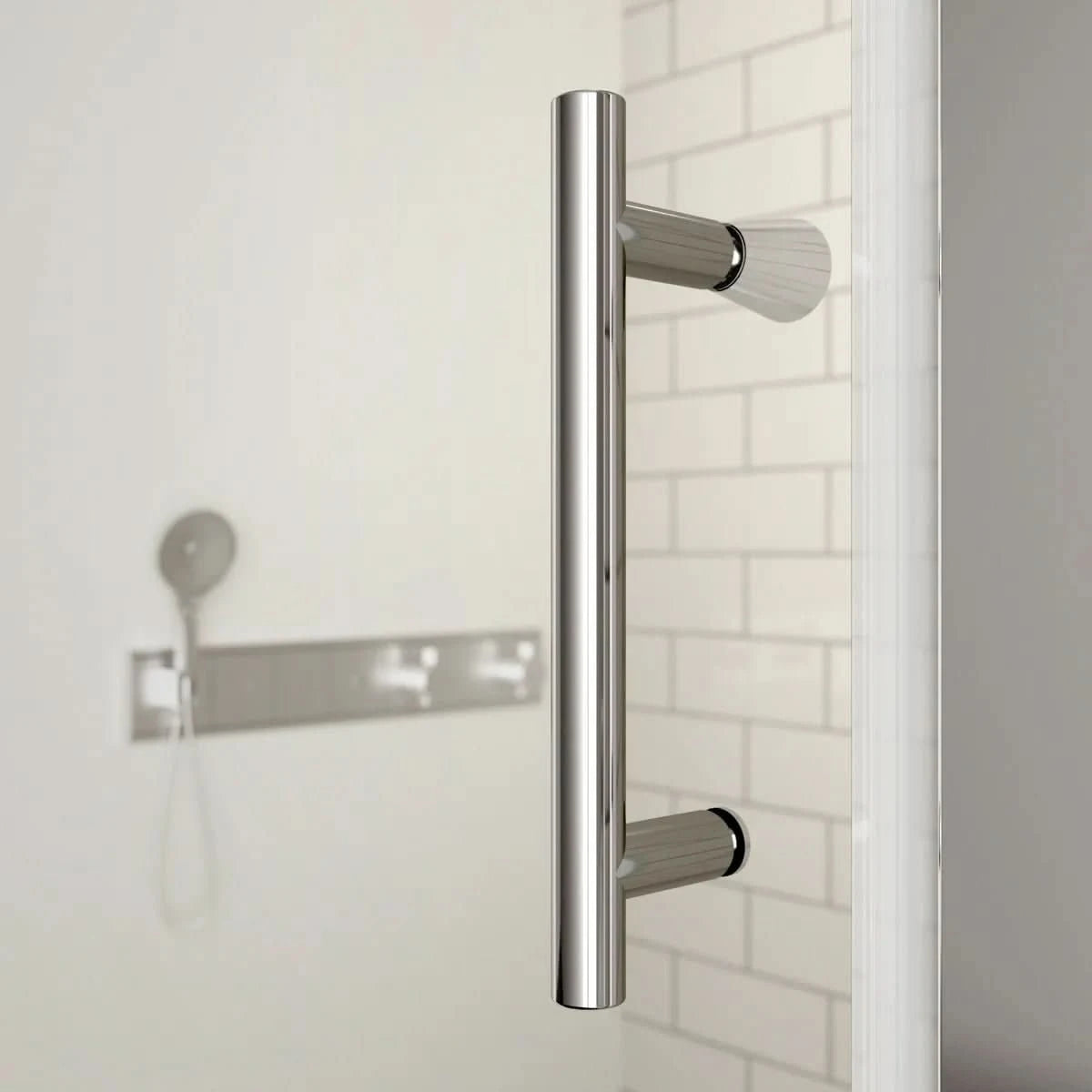 frameless pivot shower glass door color:chrome