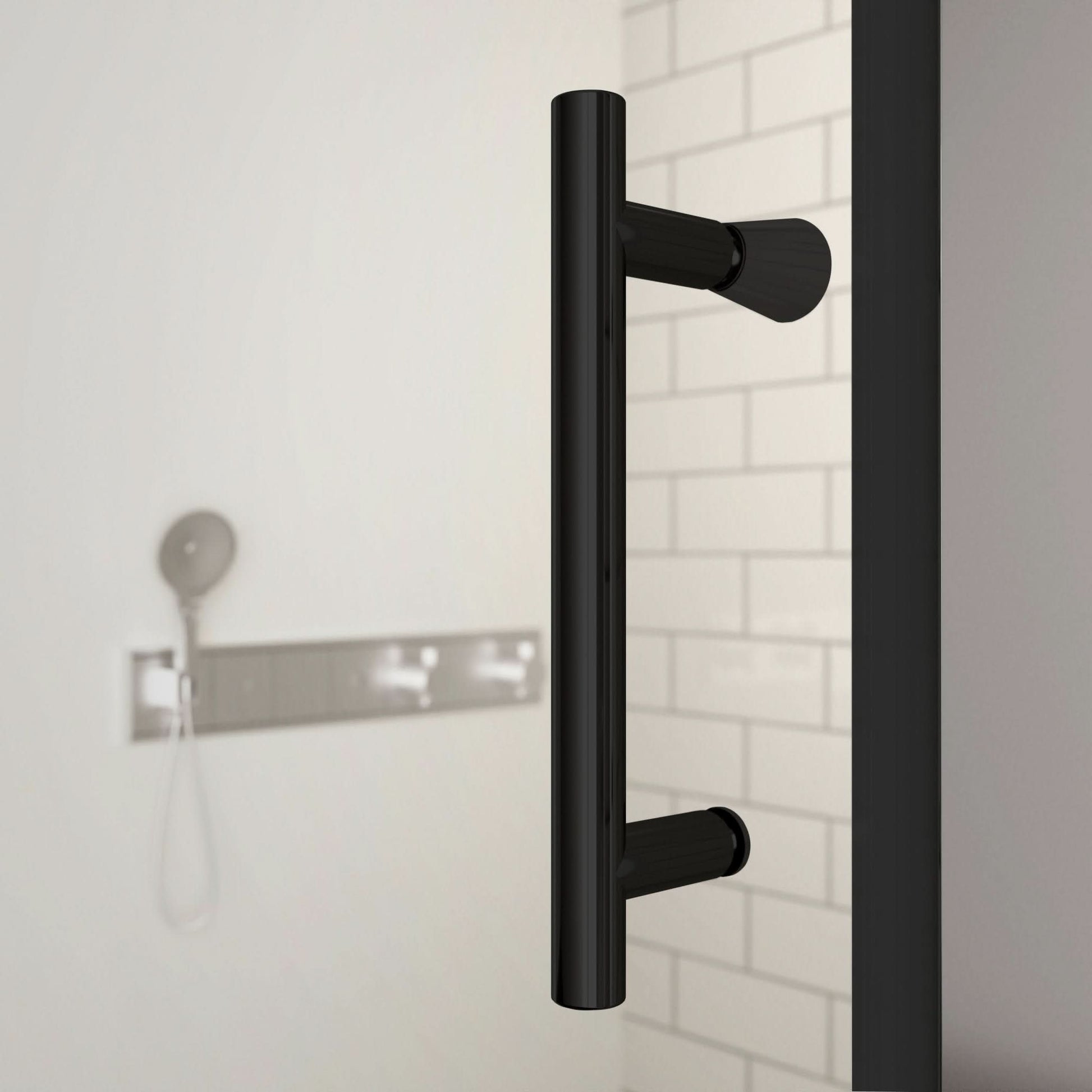 framed pivot glass shower doors color:Matte Black