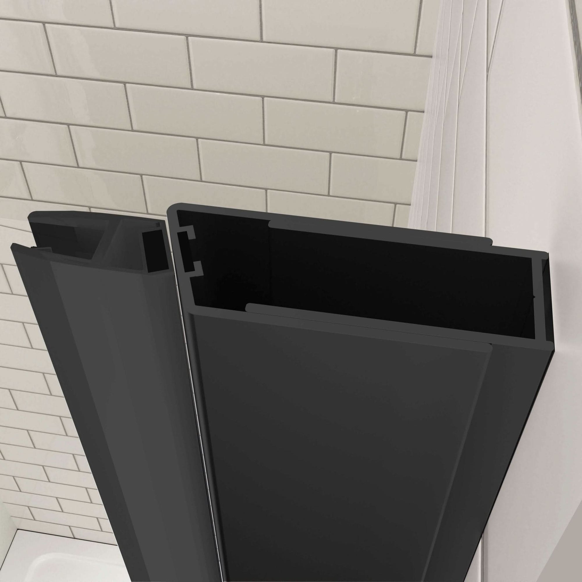 framed pivot glass shower doors color:Matte Black