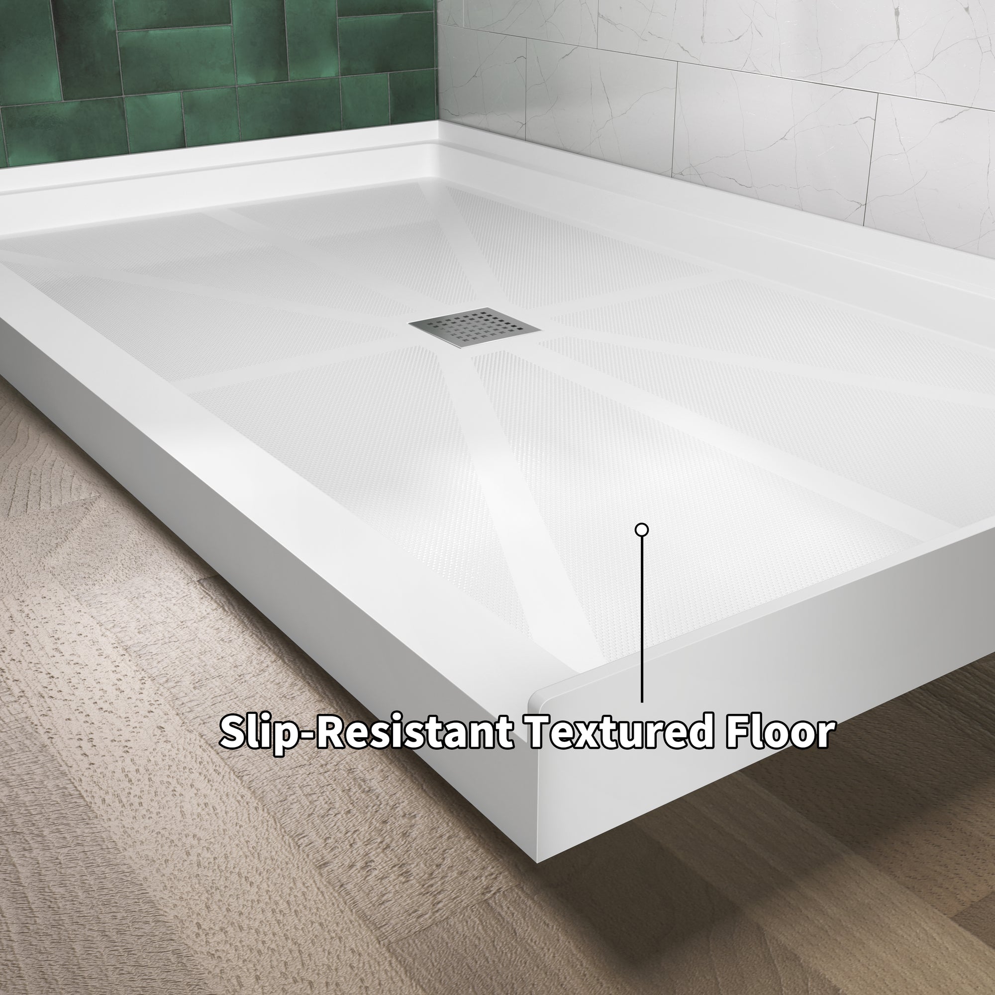 Siba 36 In. L X 36 In. W Single Threshold Alcove Shower Pan Base With Center Drain In White Acrylic Non Slip Shower Tray Zsb36 M