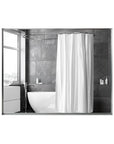 Silver Rectangular Wall-Mounted Bathroom Mirror with Beveled Edges size: 36 X 30