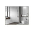 40x30 Inch Glossy White Rectangular Wall-Mounted Bathroom Mirror with Beveled Edges color: White