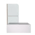 34 x 58 frameless bathtub shower door in chrome with towel-bar handle | Ace Decor