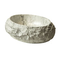 Astra Series 18" Oval Sculpted Resin Stone Vessel Basin - Marble White