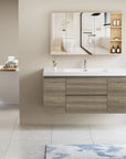 47/59" Modern Floating Bathroom Vanity with Resin Top Basin color: Ash Grey | sink: single