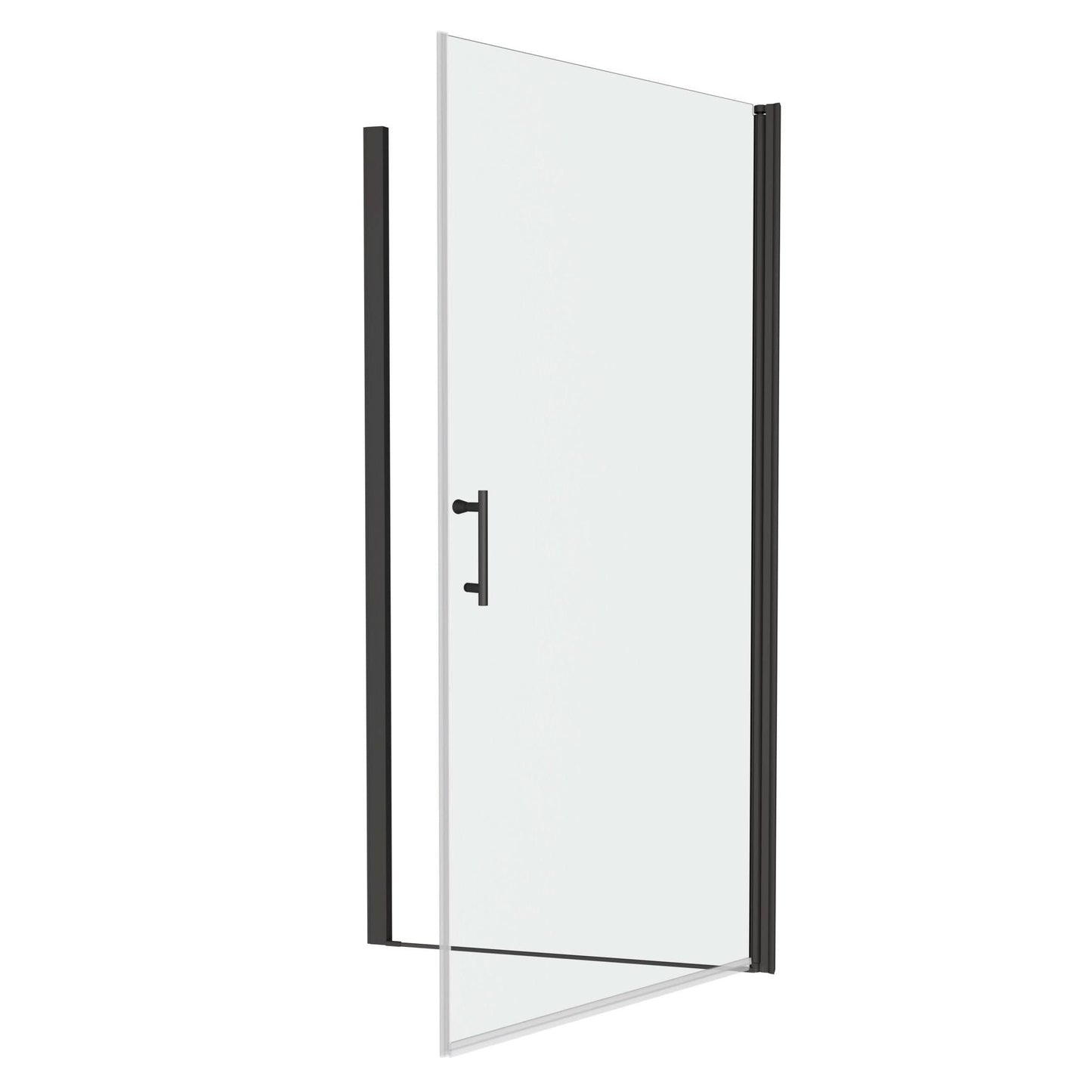 framed pivot shower door color:matte black