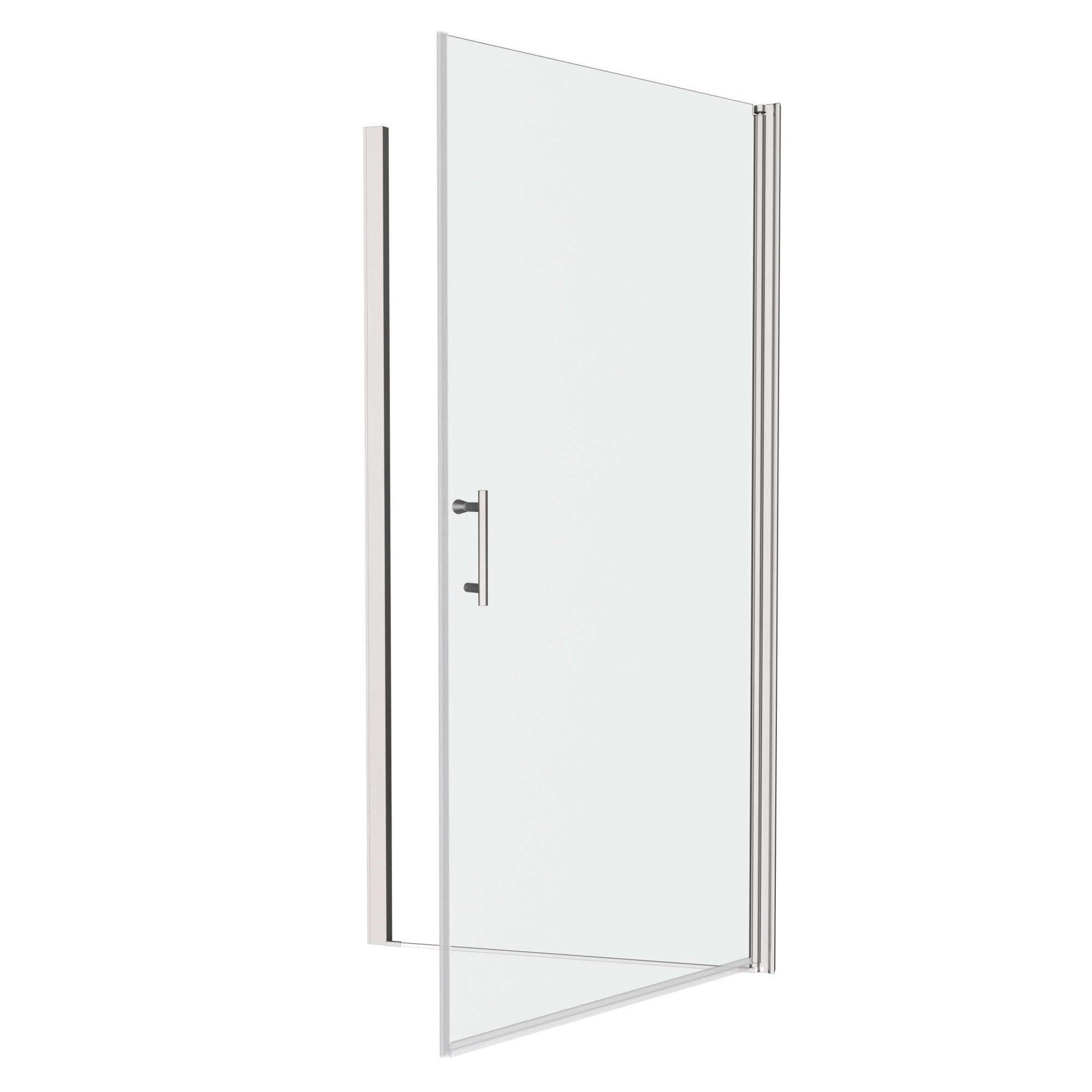 chrome framed shower door pivot