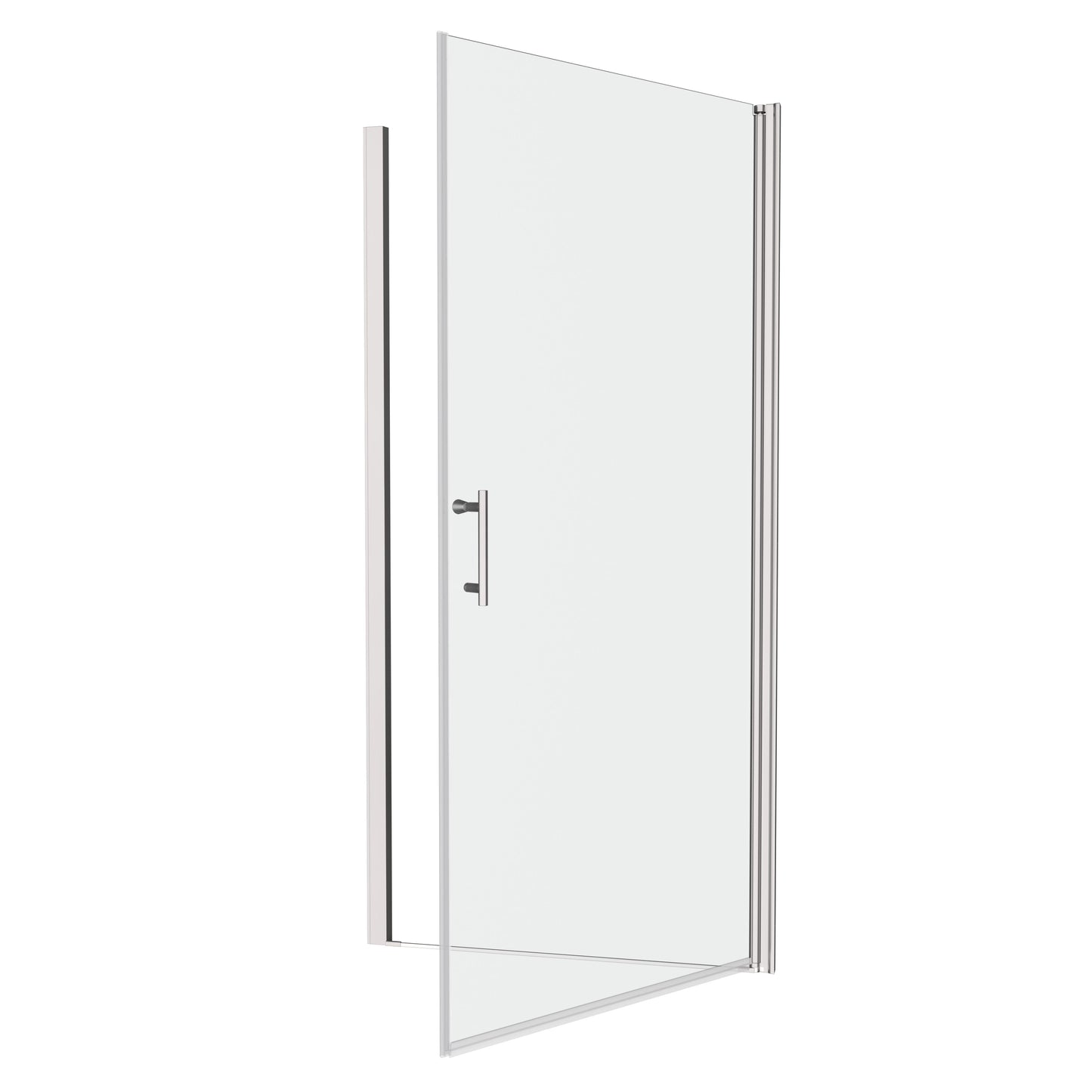 chrome framed shower door pivot