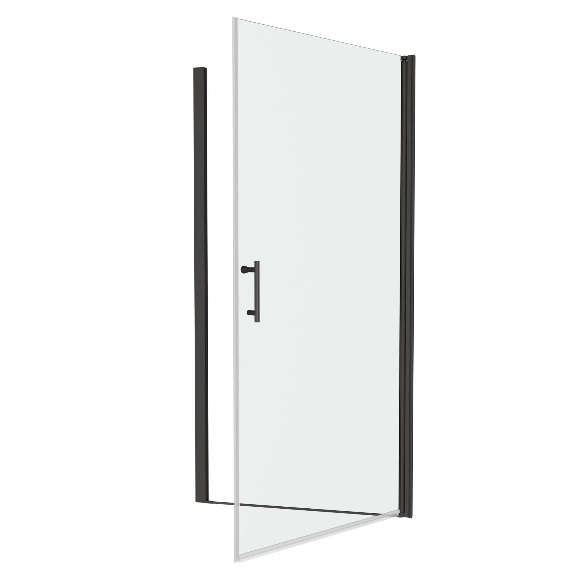 framed pivot glass shower doors color:Matte Black