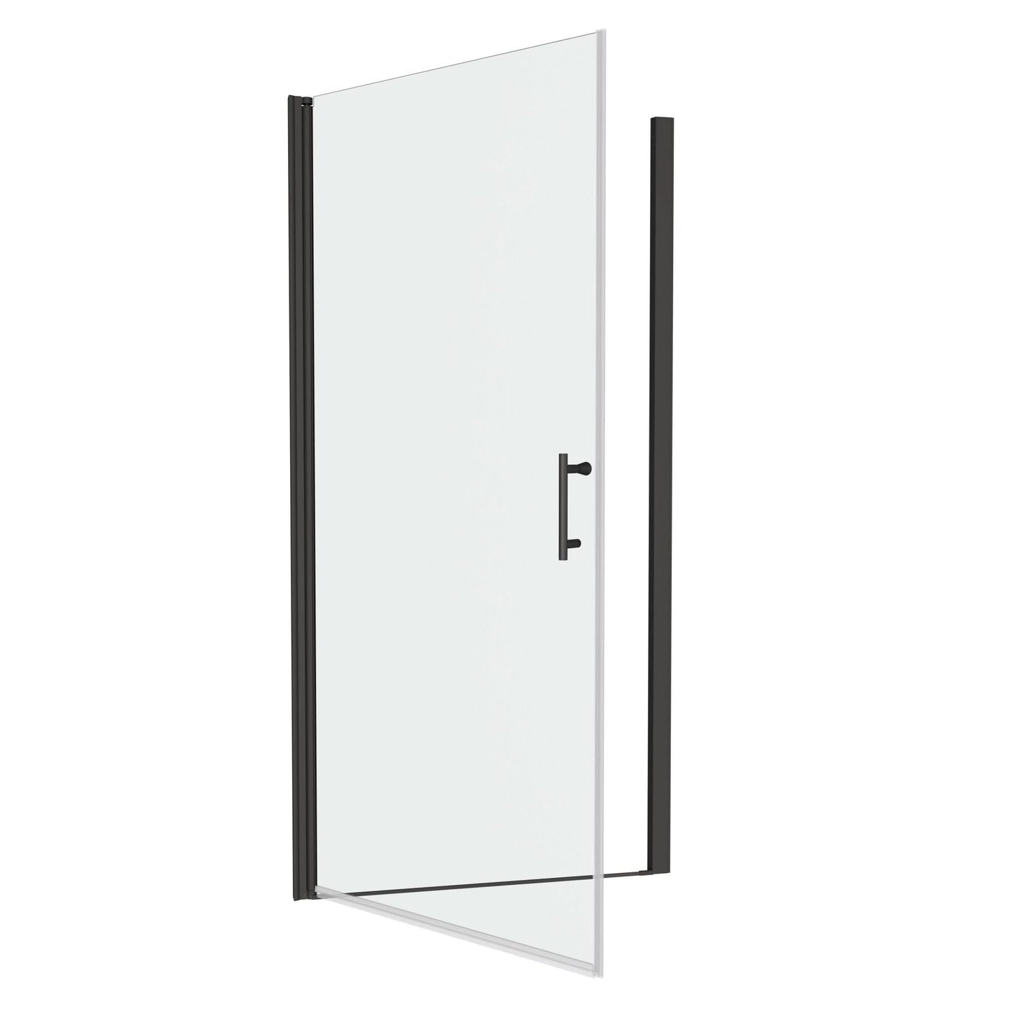 matte black framed pivot glass shower door