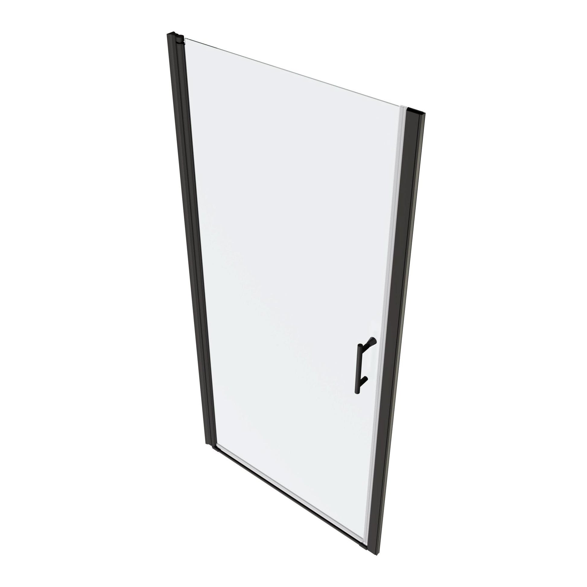 framed pivot shower door color:matte black