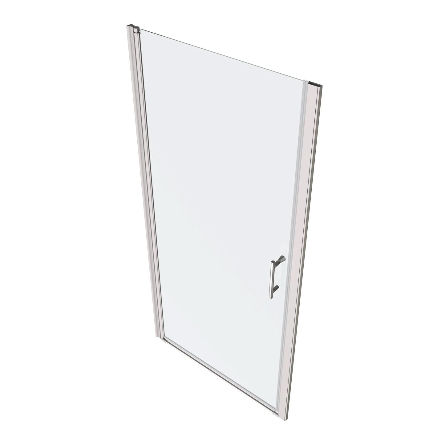 chrome framed shower door pivot