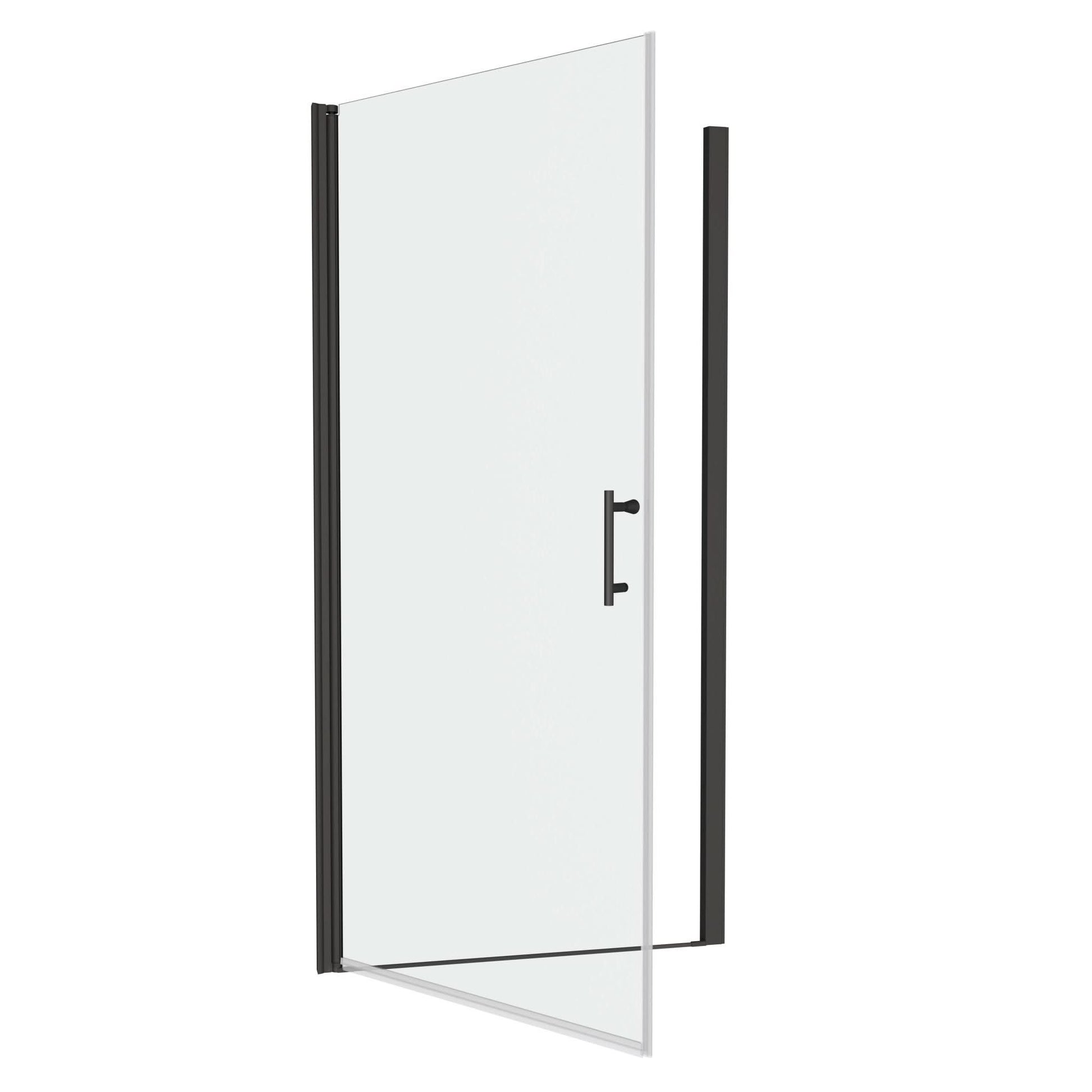 framed pivot glass shower doors color:Matte Black