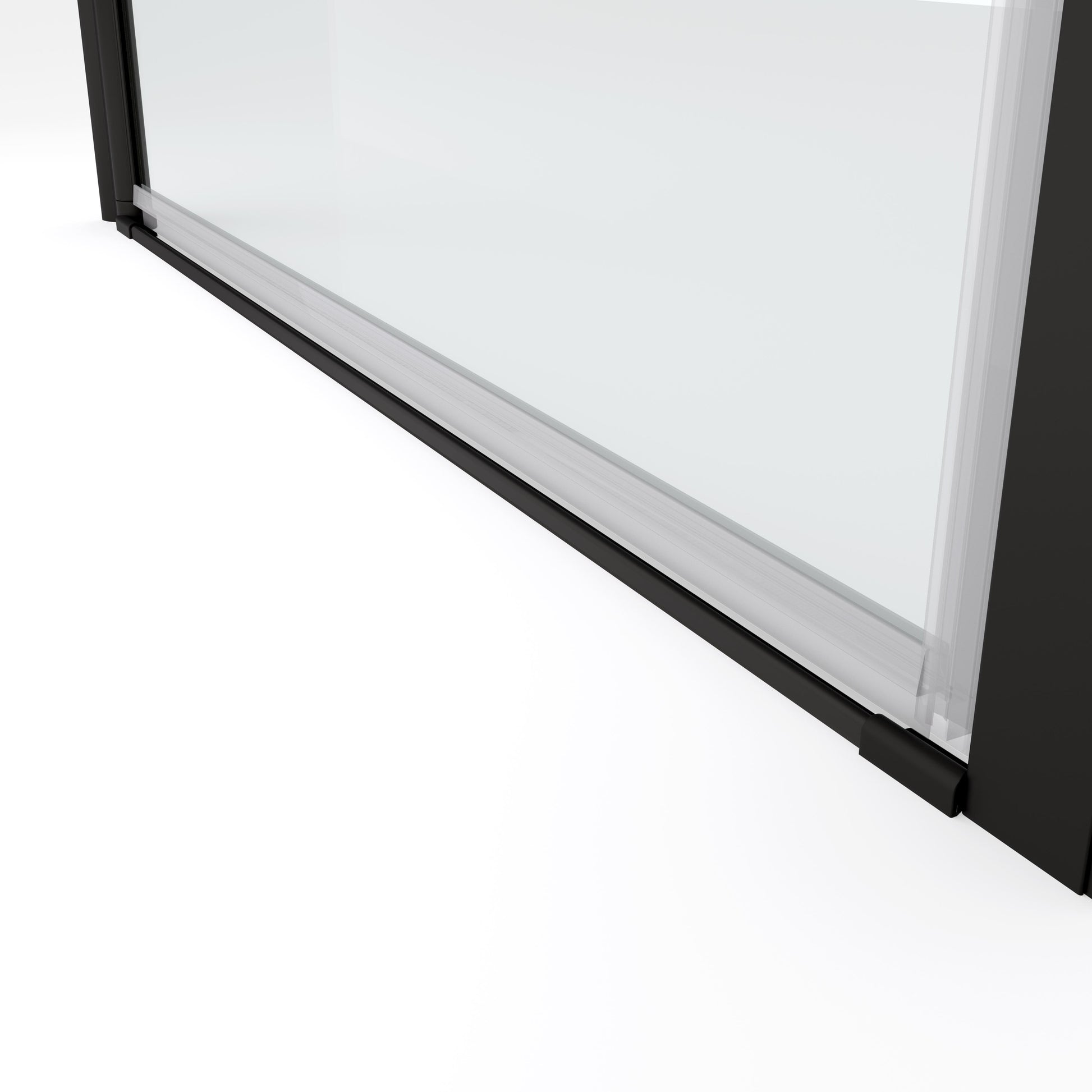 matte black framed pivot glass shower door