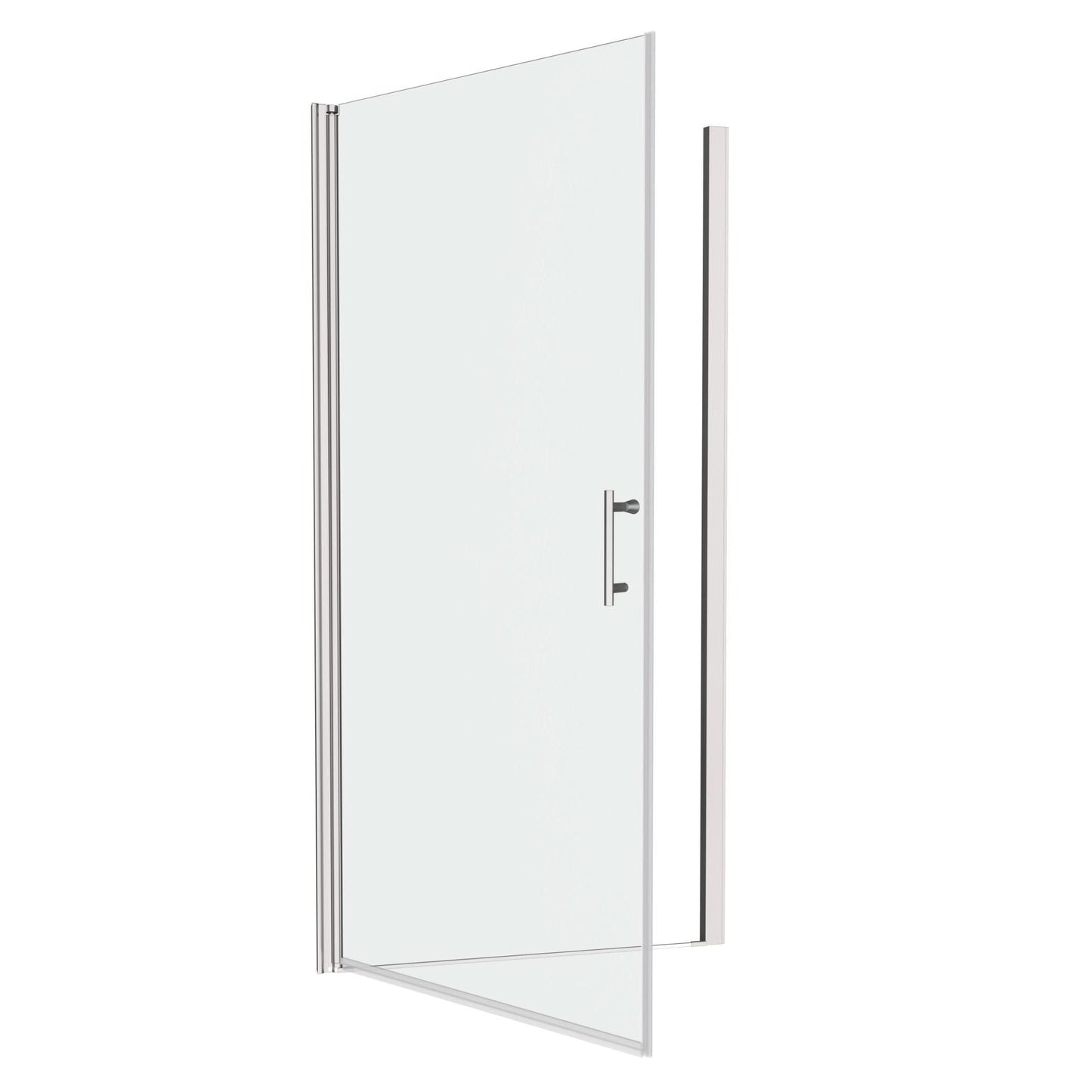 chrome framed shower door pivot