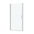 Chrome semi-frameless pivot shower door with clear tempered glass.