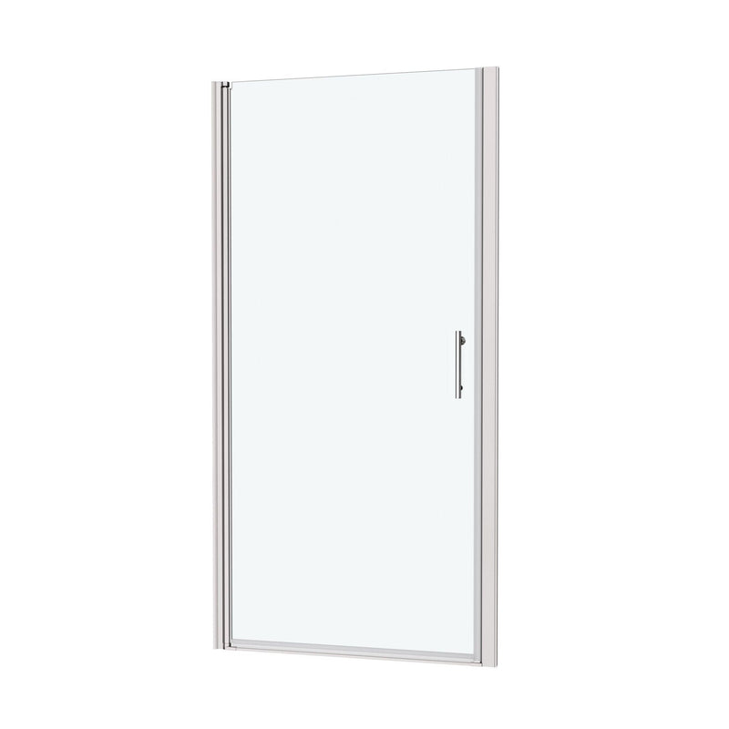 Zerra Series 34" W x 72" H Chrome Semi-Frameless Pivot Shower Door