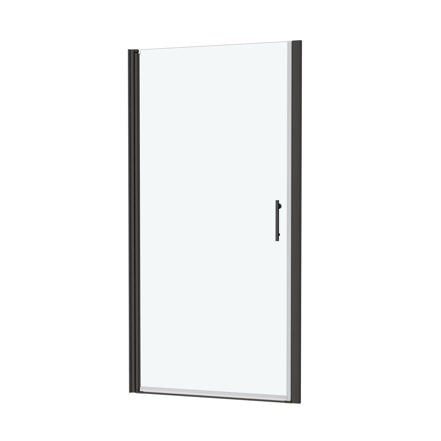 framed pivot shower door color:matte black