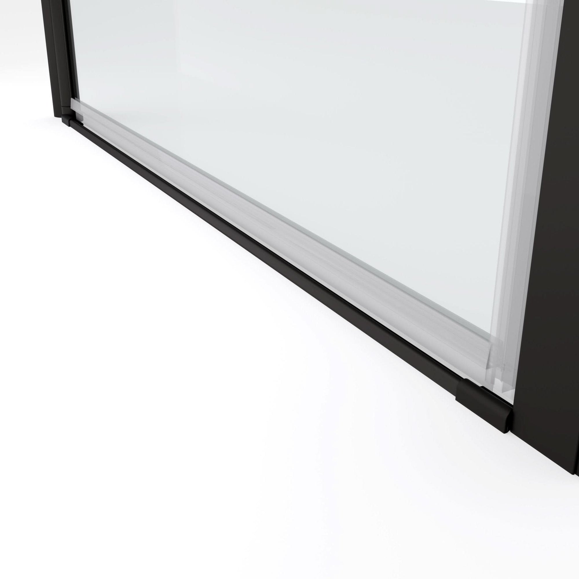 framed pivot shower door color:matte black