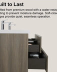 71 X 20 Modern Floating Double Sink Bathroom Vanity - Wall Mounted Storage Cabinet color: Ash Grey