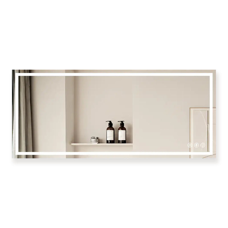 LuxeGlow Series 110"x48" Smart LED Mirror – Anti-Fog, Memory & Adjustable Lighting