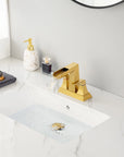 Aurora Series Widespread Bathroom Sink Faucet in Brushed Gold