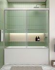 60" W x 58" H Framed Bypass Bathtub Door color:chrome