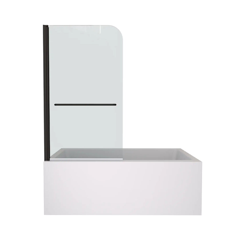 AquaFold 34" Frameless Pivot Tub Door - Matte Black