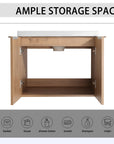Monterey Series 24" Floating Bathroom Vanity in Imitative Oak with Integrated Sink and Double-Door Storage Cabinet