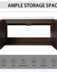 Monterey Series 36" Floating Bathroom Vanity in California Walnut with Integrated Sink and Double-Door Storage Cabinet