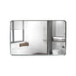 Glossy Brushed Silver Wall Mirror - Rounded Rectangle, Metal Frame size: 36 X 30