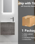 22" floating bathroom vanity sink wall-mounted installation with full package contents included | Ace Decor