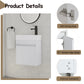 18'' Floating Bathroom Vanity with White Resin Sink & Soft-Close Door color: White Straight Grain