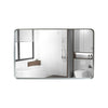 Glossy Brushed Silver Wall Mirror - Rounded Rectangle, Metal Frame size: 30 X 20